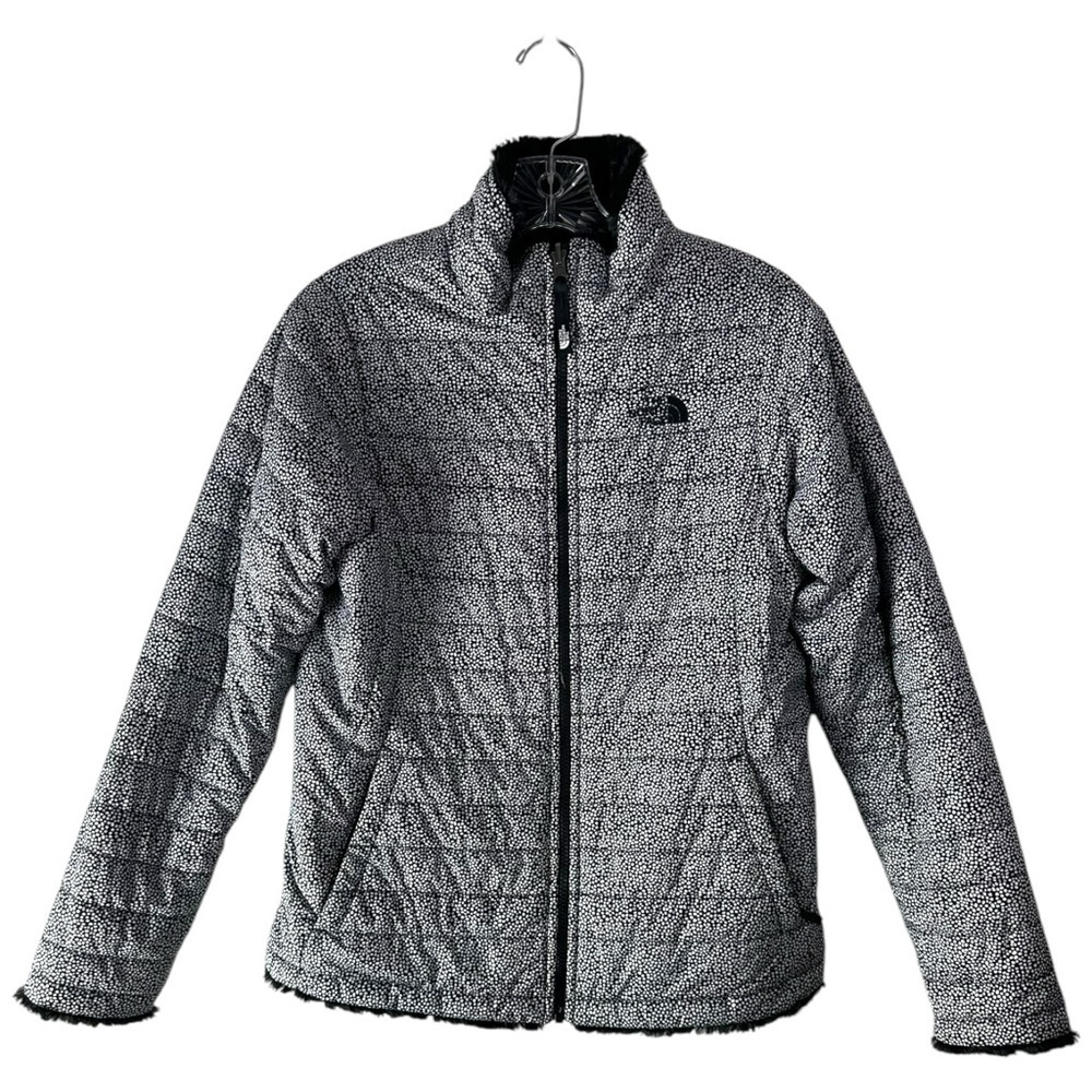 The North Face Mossbud Teddy Reversible Puff Black Jacket Size Girls XL - Picture 3 of 7